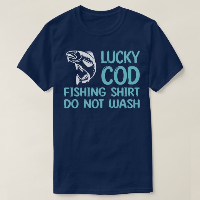 Fiske efter torsk (Lucky Cod Fisherman Design Fish T Shirt (Design framsida)