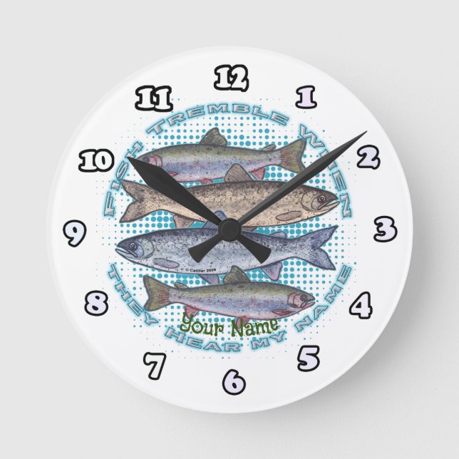 Fiske efter torvträd rund klocka (Framsida)