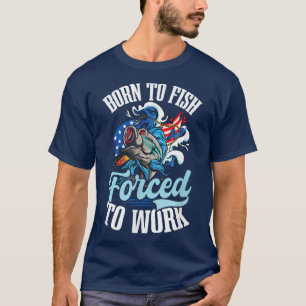 Fiske efter tvångs- och anläggningsarbeten USA fla T Shirt