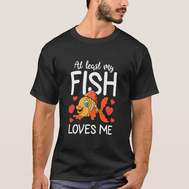Fiske efter Valentine Clothes Gift åt honom Min T Shirt (Framsida)