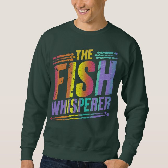 Fiske efter vidisör som fiskar utomhus Sweatshirts Lång Ärmad Tröja (Framsida)