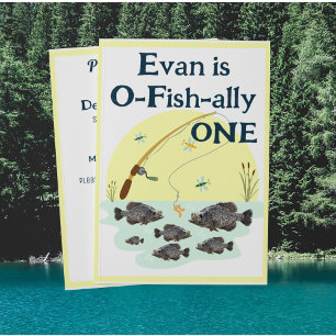 Fiske en Barn första födelsedag Crappie Fish Inbjudningar