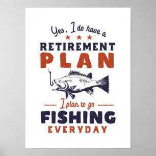 Fiske enligt den bekväma Pension-planen Poster