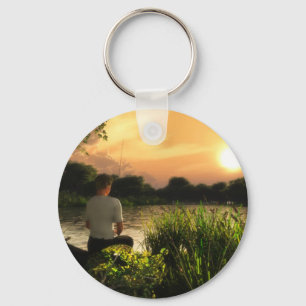 Fiske ensamma Keychain Nyckelring