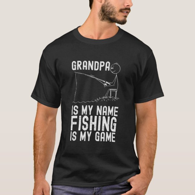 Fiske Farfar Gubbe Fiskare T Shirt (Framsida)