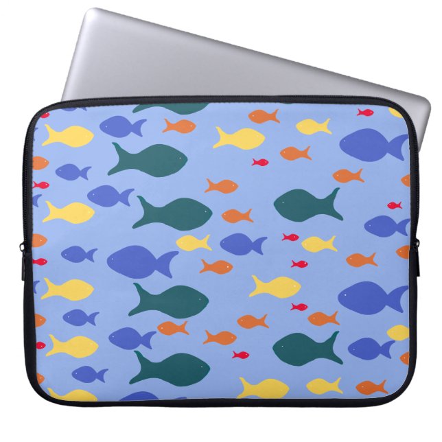 Fiske Färgfull fisk Neoprene Laptop sleeve 15 tum (Framsidan)