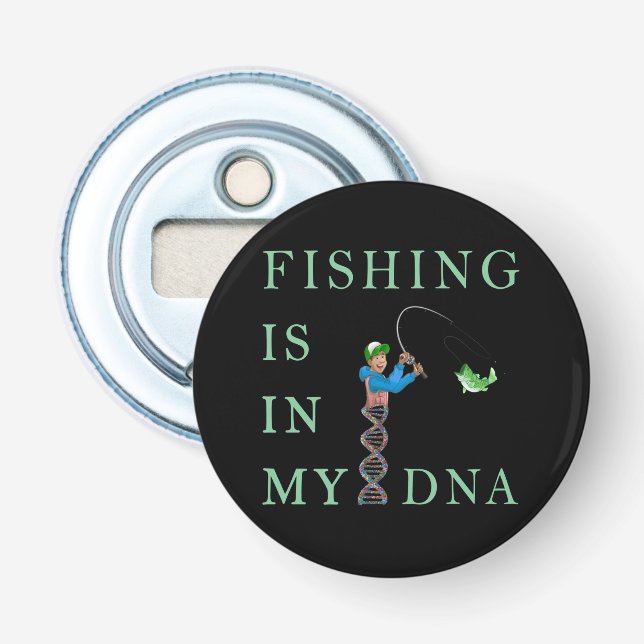 Fiske finns i mitt DNA Flasköppnare (Framsidan)