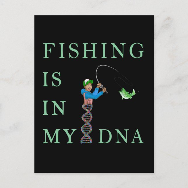 Fiske finns i mitt DNA Vykort (Framsida)