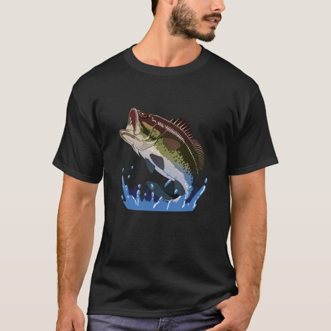 Fiske, Fisk, Abborre, Män Kvinnor & Barn, Fiskare T Shirt (Framsida)