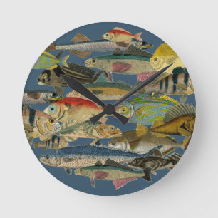 Fiske Fiskare Djuphavsfiske Exotic Tropical Rund Klocka