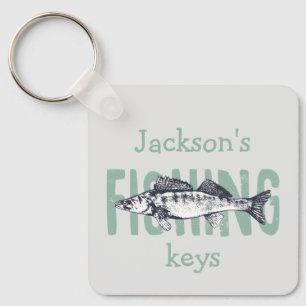 Fiske Fiskare, fisketext Art Keychain Nyckelring