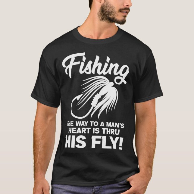 Fiske Fiskare Flugfiske T Shirt (Framsida)