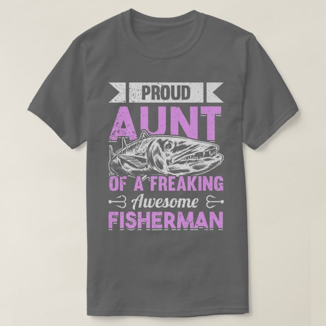 Fiske Fiskare Moster Fisher Fish T Shirt (Design framsida)