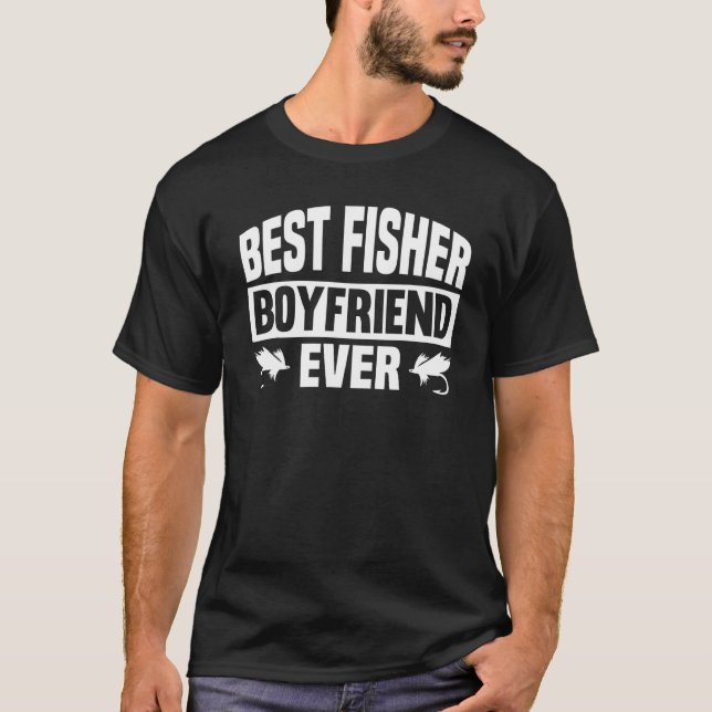 Fiske Fiskare Pojkvän Fiskare Fisk T Shirt (Framsida)