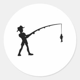 Fiske Fiskare Runt Klistermärke