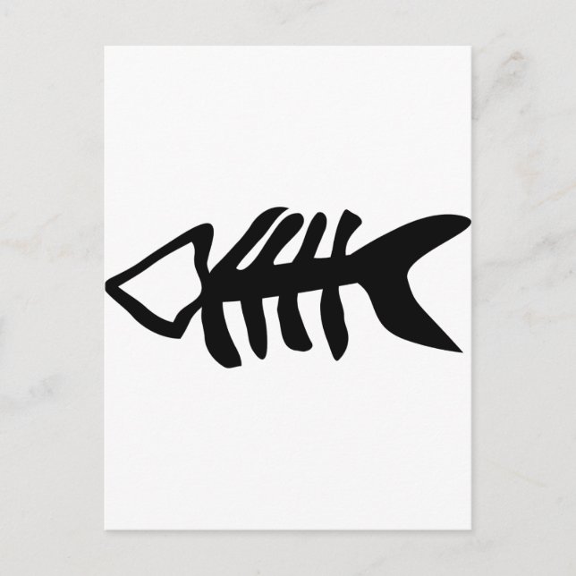Fiske, fiskben vykort (Framsida)