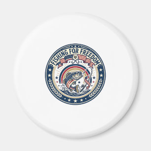 Fiske För Frihet Patriotisk Patriotisk Hobby Vint Magnet