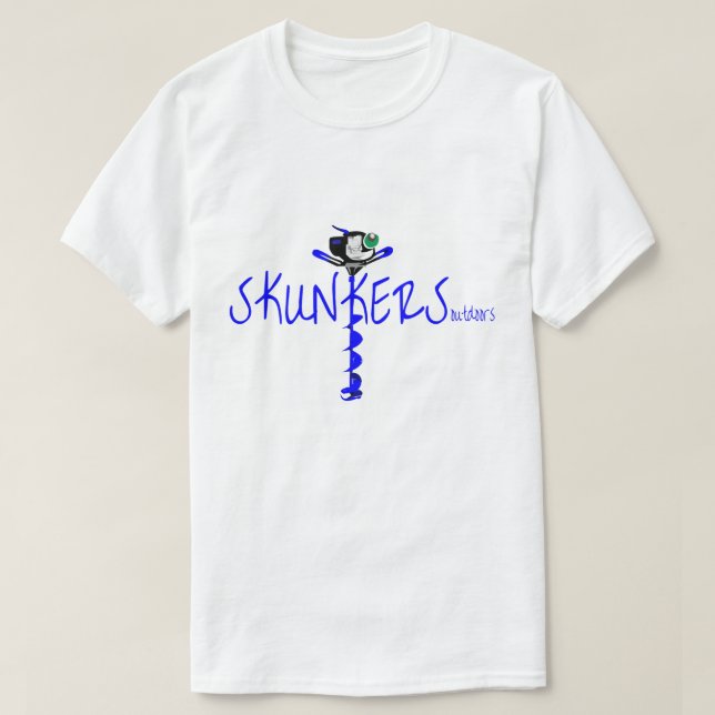 Fiske för is för Skunkers AVFALLSSPIRAL T Shirt (Design framsida)