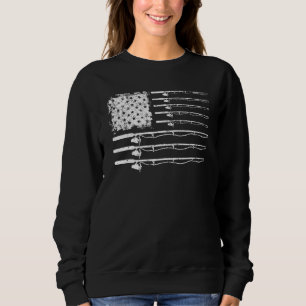 Fiske För manar Boy Rod Flagga Us Fisherman Vintag T Shirt