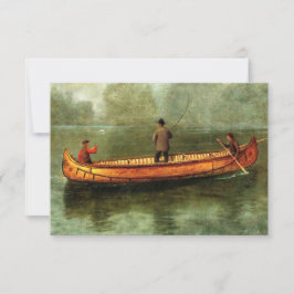 Fiske från kanot (fiskare i träbåt) kort