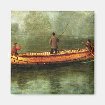 Fiske från kanot (fiskare i träbåt)
