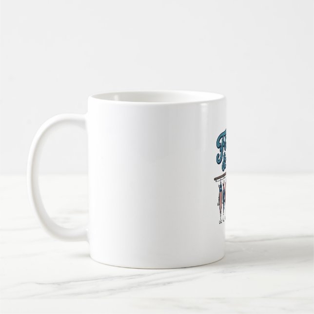 Fiske & Fri Patriotisk Fiskelock Vintage Kaffemugg (Vänster)