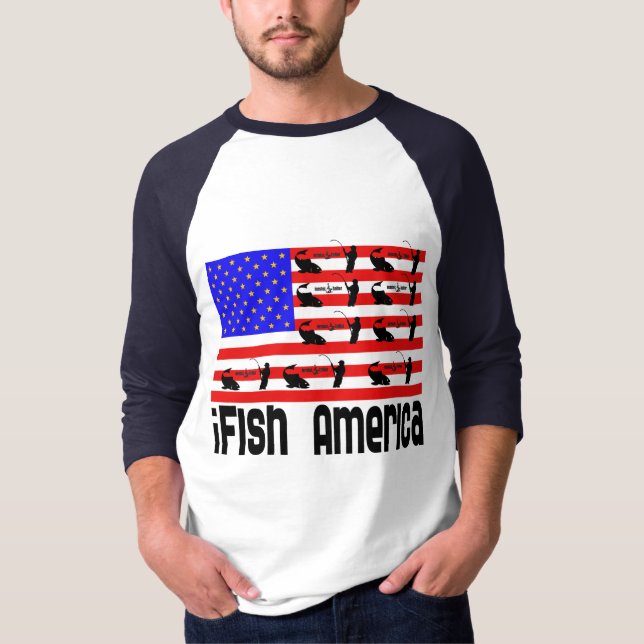 Fiske Gift i Fish America America T Shirt (Framsida)