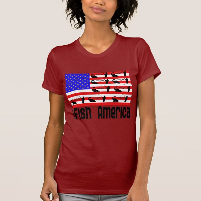 Fiske Gift i Fish America America Tee (Framsida)