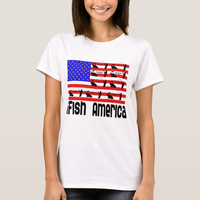 Fiske Gift i Fish America America Tröja (Framsida)