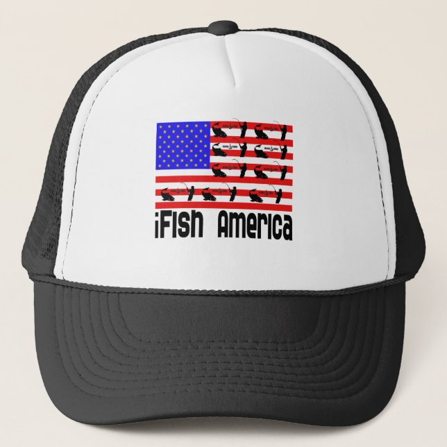 Fiske Gift i Fish America America Truckerkeps (Framsida)