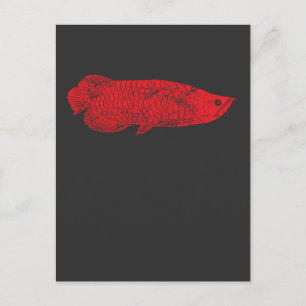 Fiske Gift - Röda Arowana-fiskar för Fiske Älskare Vykort