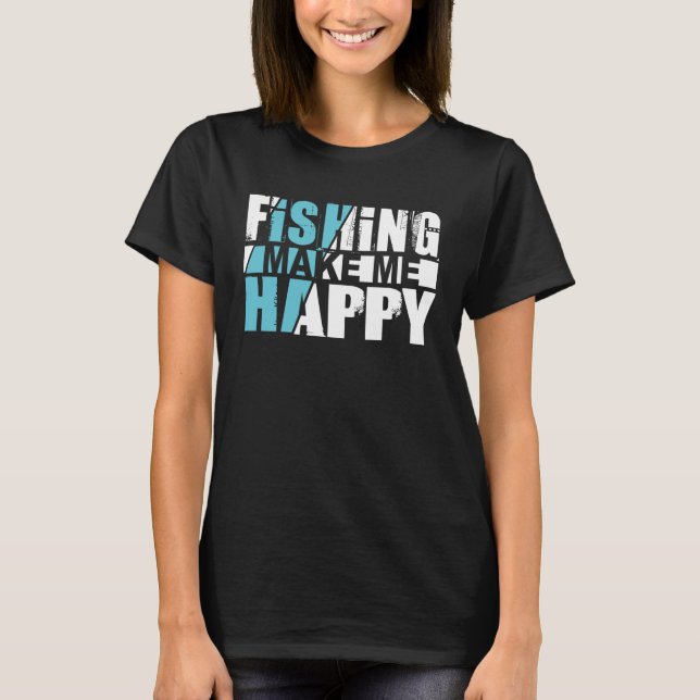 Fiske gör mig glad t shirt (Framsida)
