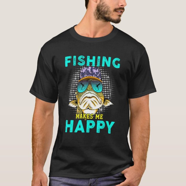 Fiske gör mig glad t shirt (Framsida)