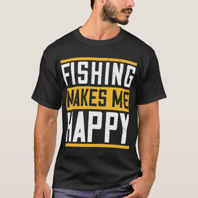 Fiske gör mig lycklig t shirt (Framsida)