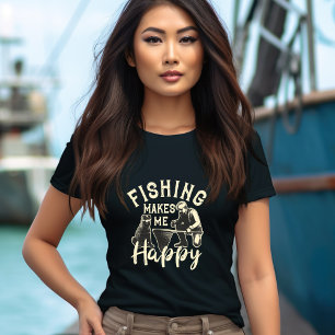 Fiske gör mig Lycklig T-Shirt