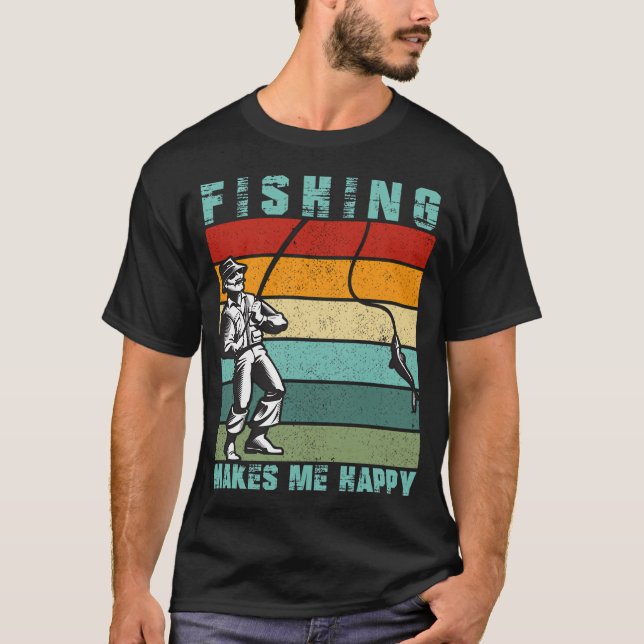Fiske gör mig lycklig t shirt (Framsida)