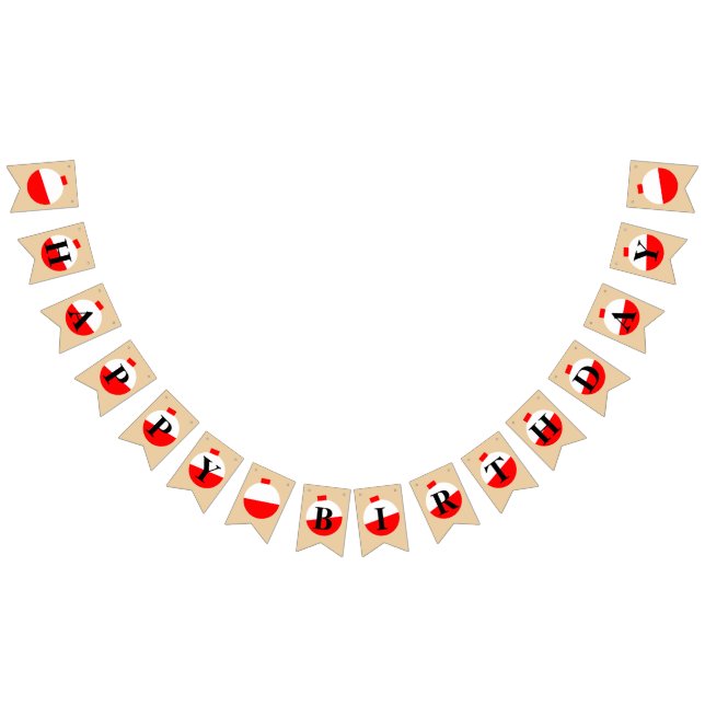 Fiske Grattis på födelsedagen Bobber Vimplar (Alla)