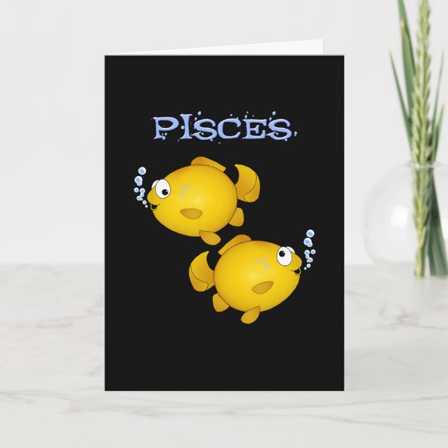 Fiske grattis på födelsedagen Pisces-kort Kort (Framsida)