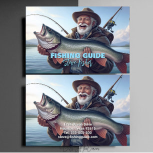 Fiske Guide Fiskare Fisk Sjö Ocean Visitkort
