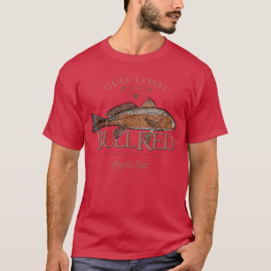 Fiske Gulf Red Drum Redfish Bull Red Liten flicka T Shirt