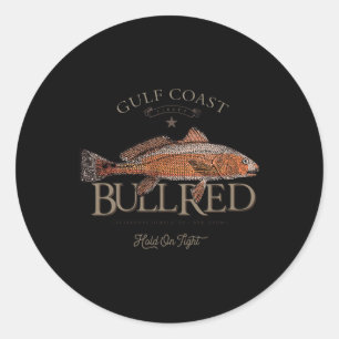 Fiske Gulf Red Drum Röd fisk Bull Red  Runt Klistermärke