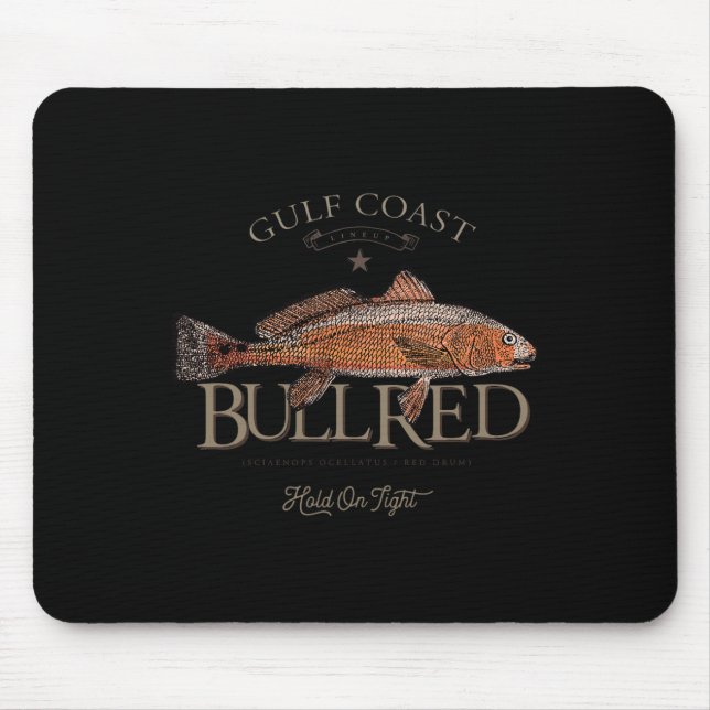 Fiske Gulf Red Drum Rödfisk Bull Red  Musmatta (Framsidan)