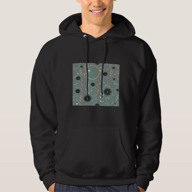 Fiske Gult Fish Print Animal Art Black Urchin Sco Hoodie (Framsida)