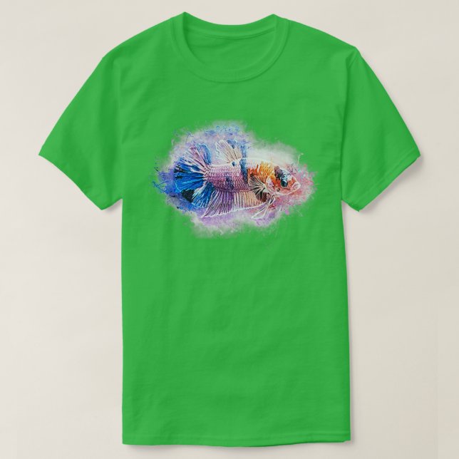 Fiske Halfmånmarble metallic Betta splen T Shirt (Design framsida)