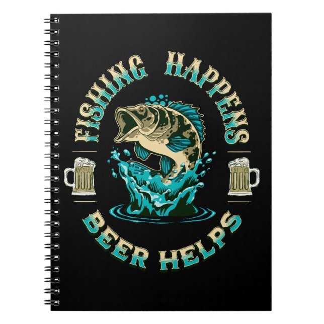 Fiske händer. Öl hjälper! Anteckningsbok (Framsidan)