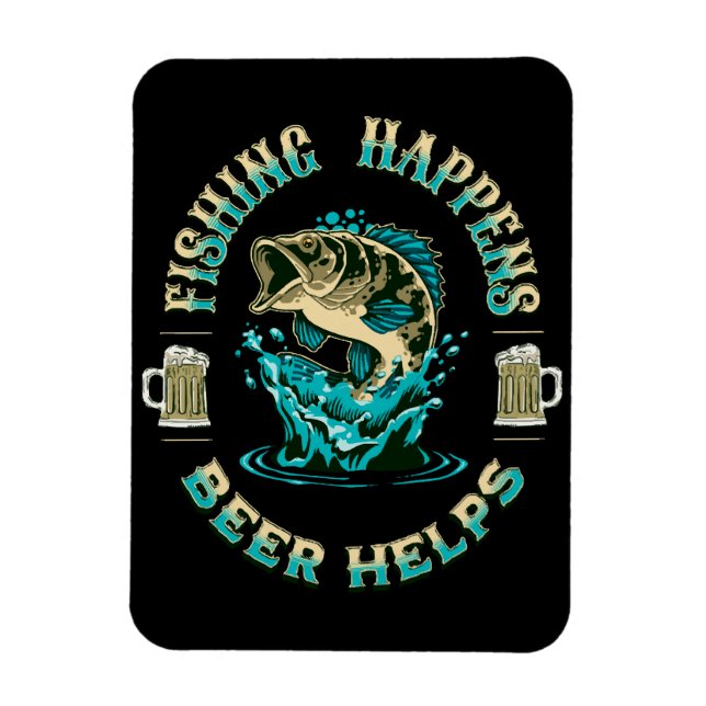 Fiske händer. Öl hjälper! Magnet (Vertikal)