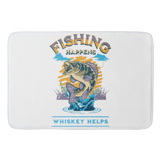 Fiske händer. Whisky hjälper! Badrumsmatta (Framsidan)