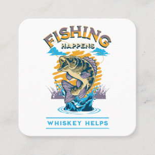 Fiske händer. Whisky hjälper! Fyrkantigt Visitkort