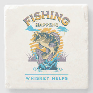 Fiske händer. Whisky hjälper! Stenunderlägg