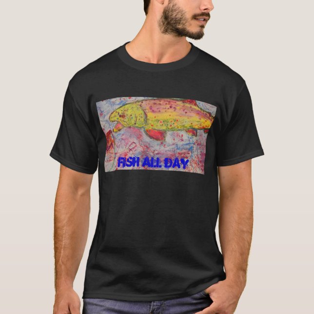 Fiske hela dagen t-shirt (Framsida)